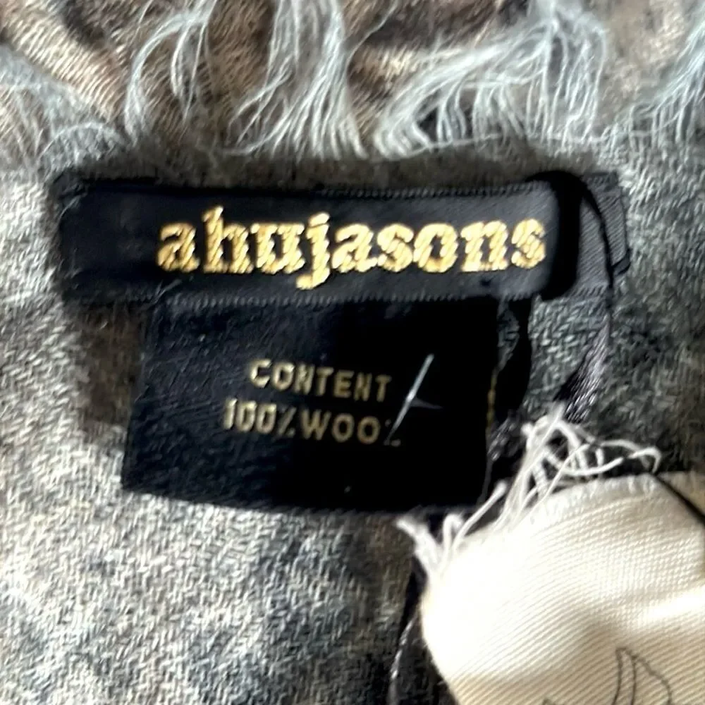 NWT Ahujasons Large Wool Shawl Wrap Scarf Lightweight Soft